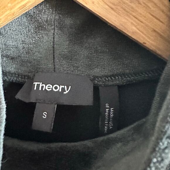 Theory Slim Turtleneck Velour Tank Dark Holly Green Small - Picture 5 of 11